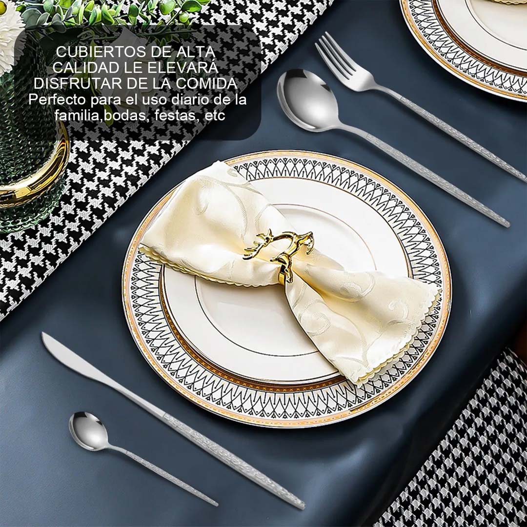 Set 24 cubiertos martillados