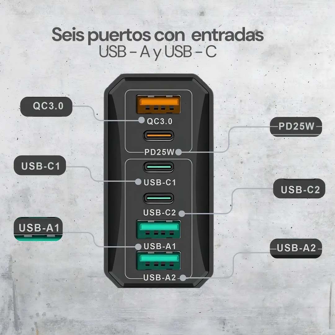 Cargador 6 puertos